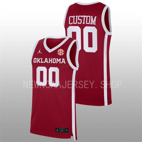 Oklahoma Sooners Custom Stitched 2025 SEC Crimson College Basketball Game Jersey