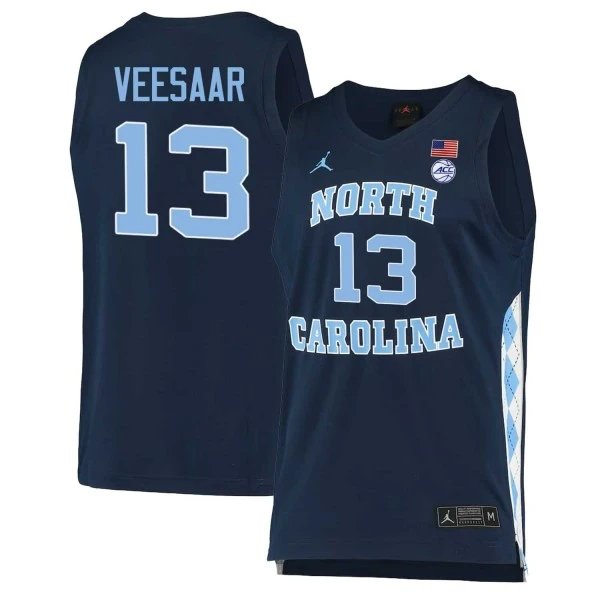 North Carolina Tar Heels #13 Henri Veesaar Navvy College Basketball Jersey