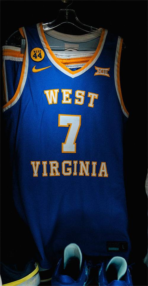West Virginia Mountaineers Custom Blue Basketball Throwback Jersey