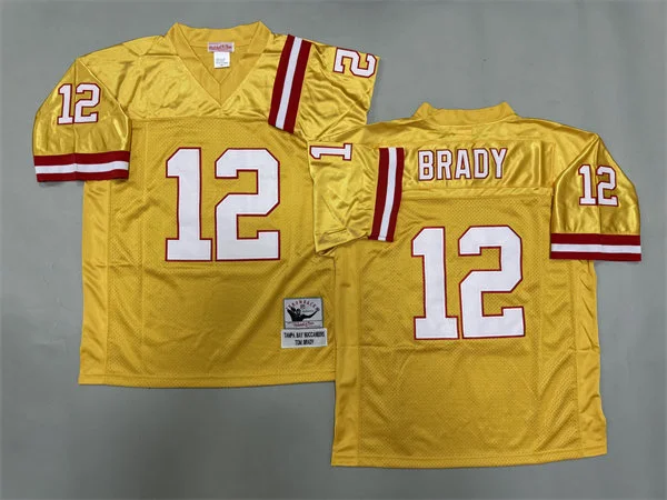 Mens Tampa Bay Buccaneers #12 Tom Brady Orange Throwback Jersey