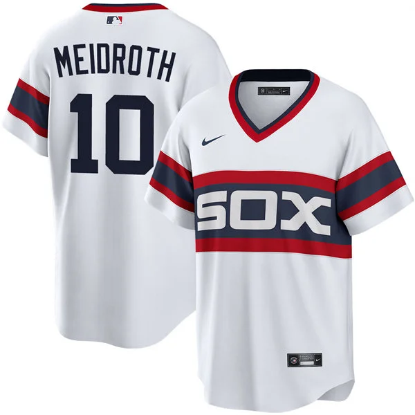 Mens Chicago White Sox #10 Chase Meidroth Nike White Pullover Cooperstown Collection Jersey