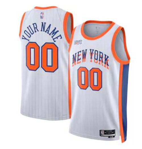 New York Knicks Custom Nike White 2024-25 City Edition Swingman Jersey