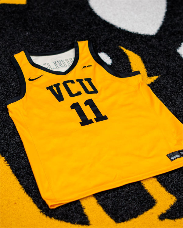 Mens Youth VCU Rams Custom 2025 Gold VCU College Basketball Game Jersey