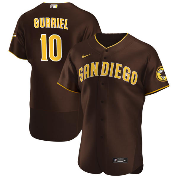 Mens San Diego Padres #10 Yuli Gurriel Nike Brown Away Limited Jersey