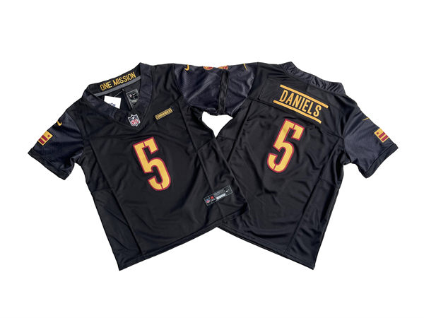 Youth Washington Commanders #5 Jayden Daniels Nike Black Vapor F.U.S.E. Limited Jersey