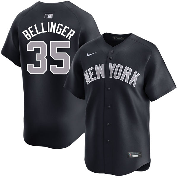 Mens New York Yankees #35 Cody Bellinger Nike Navy Grey Alternate 2nd New York Jersey With Name