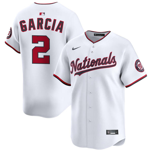 Men's Washington Nationals #2 Luis Garcia Jr. Nike White Home Limited Jersey