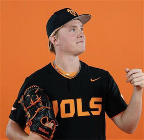 Tennessee Volunteers #12 Liam Doyle Nike Black two-Button Pullover College Baseball Game Jersey