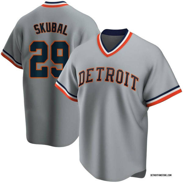 Women's Detroit Tigers #29 Tarik Skubal Nike Gray Pullover Cooperstown Collection Jersey 