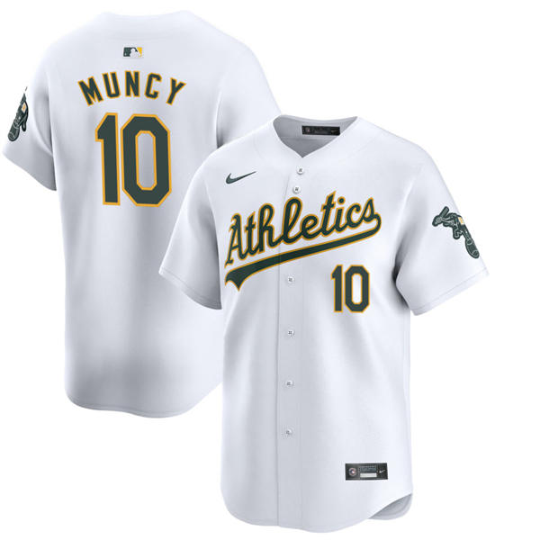 Men's Athletics #10 Max Muncy Nike 2025 White Home Limited Jersey