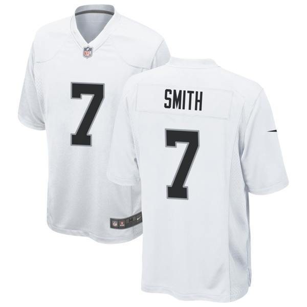Men's Las Vegas Raiders #7 Geno Smith Nike White Vapor F.U.S.E. Limited Player Jersey