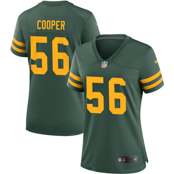 Womens Green Bay Packers #56 Edgerrin Cooper Nike Green Alternate Retro 1950s Throwback Jersey
