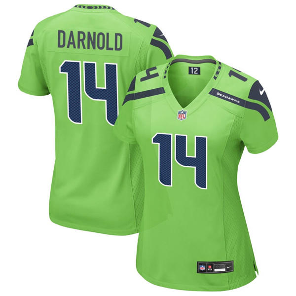 Woen's Seattle Seahawks #14 Sam Darnold Nike Neon Green Limited Jersey