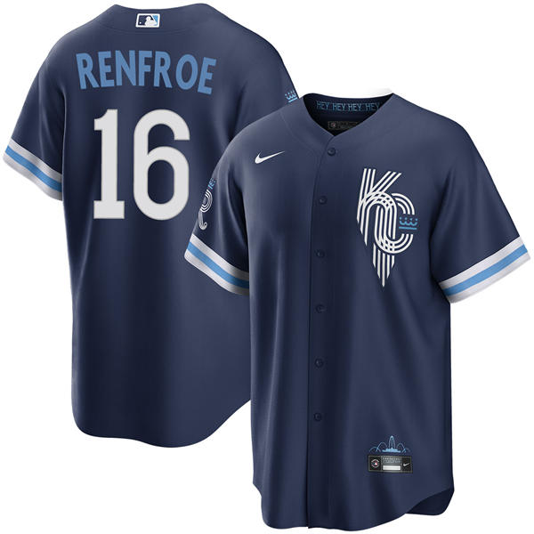 Mens Kansas City Royals #16 Hunter Renfroe Nike Navy City Connect Limited Jersey