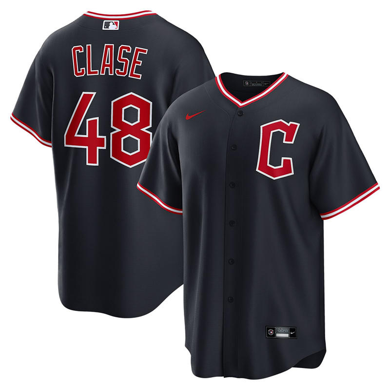 Womens Cleveland Guardians #48 Emmanuel Clase Nike 2025 Navy Alternate Limited Player Jersey