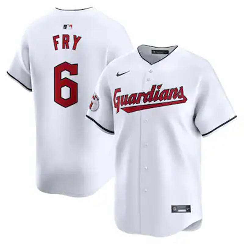 Youth Cleveland Guardians #6 David Fry Nike 2025 White Home Limited Player Jersey