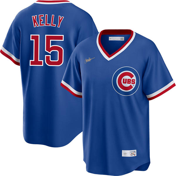 Mens Chicago Cubs #15 Carson Kelly Nike Royal Pullover Cooperstown Jersey