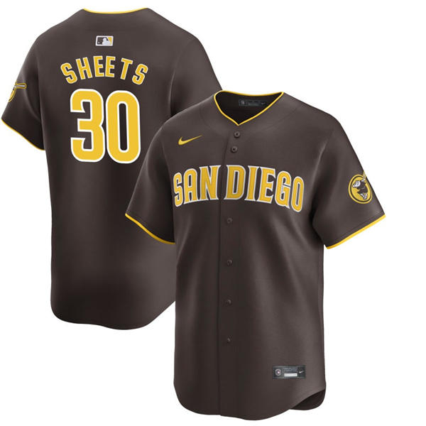 Mens San Diego Padres #30 Gavin Sheets Brown Away Limited Jersey