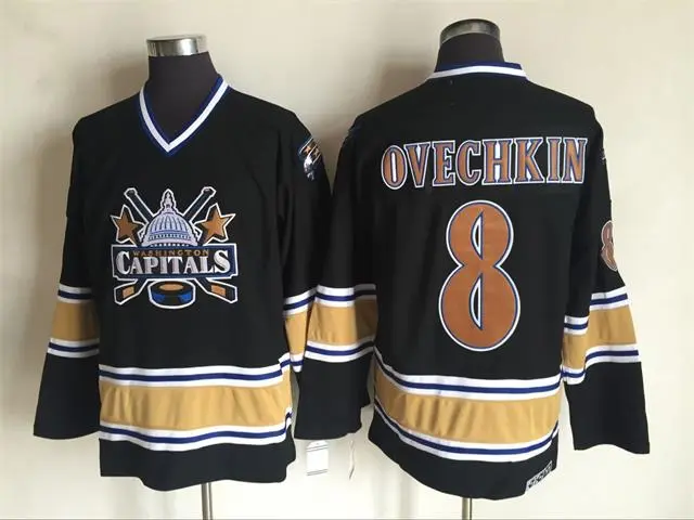 Mens Youth Washington Capitals Custom 1998 Black CCM Throwback Jersey