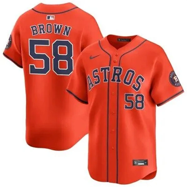 Mens Houston Astros #58 Hunter Brown Nike Orange Alternate Limited Player Jersey