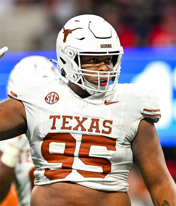Mens Texas Longhorns #95 Alfred Collins 2024 SEC White College Football Game Jersey