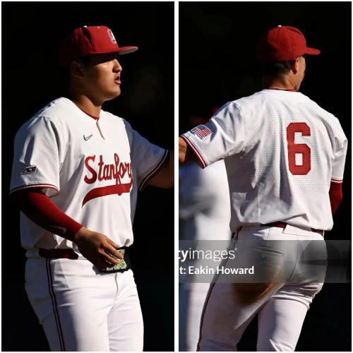 Stanford Cardinal #6 Jimmy Nati Nike White oblique Wordmark two-Button 2025 ACC Baseball Jersey