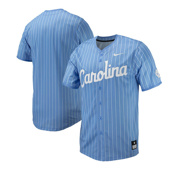 Men's Youth Womens North Carolina Tar Heels Blank 2025 Blue Pinstripe Baseball Game Jersey