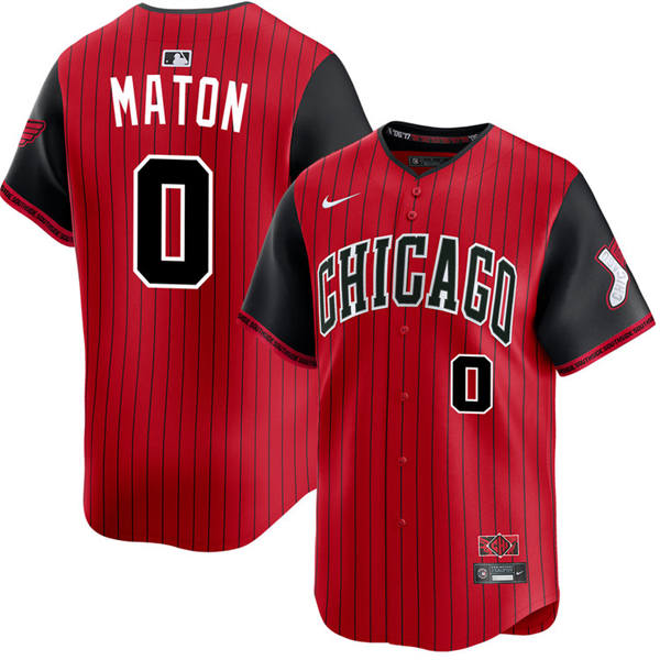 Mens Chicago White Sox #0 Nick Maton Red Black 2025 City Connect 2.0 Limited Jersey