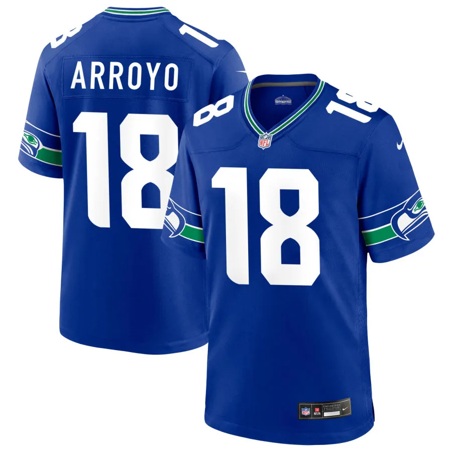 Youth Seattle Seahawks #18 Elijah Arroyo Nike Royal Throwback Limited Jersey