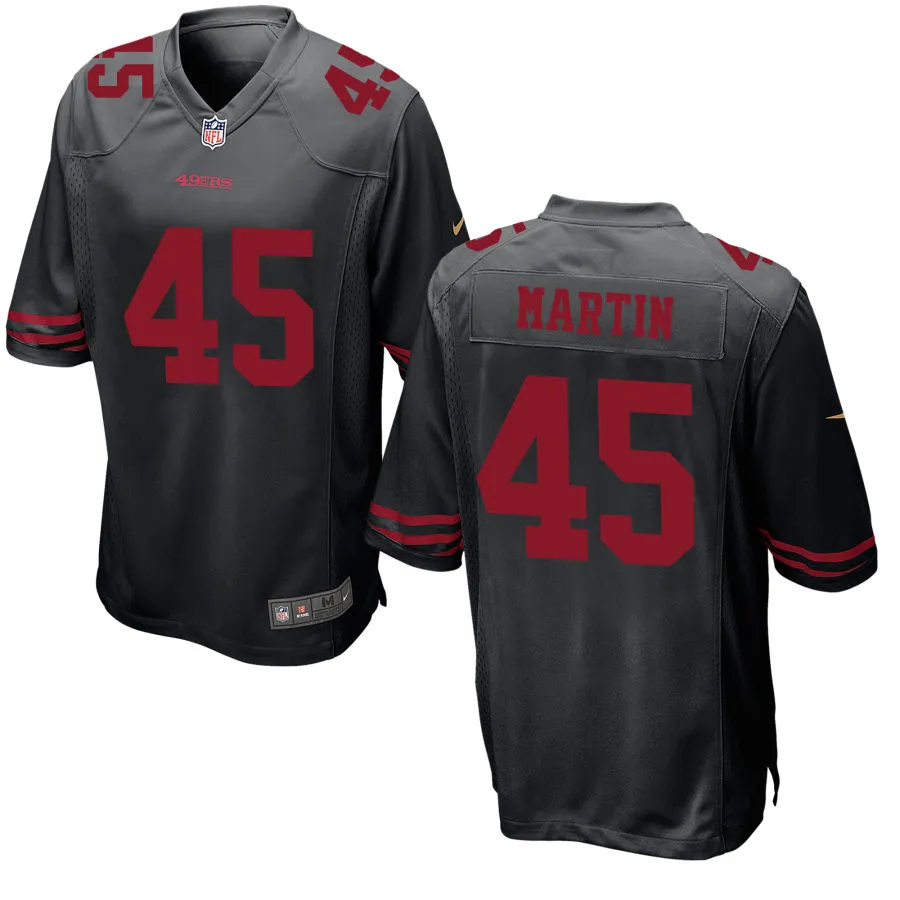 Mens San Francisco 49ers #45 Nick Martin Nike Black Alternate Vapor F.U.S.E. Limited Jersey