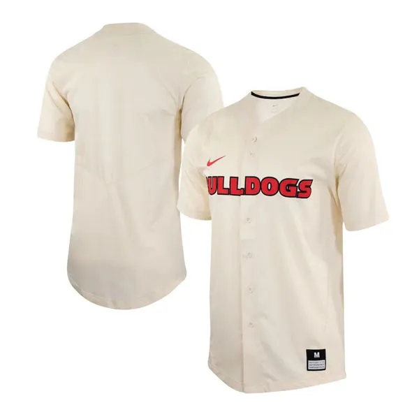 Georgia Bulldogs Custom Nike Natural College Baseball Game Jersey