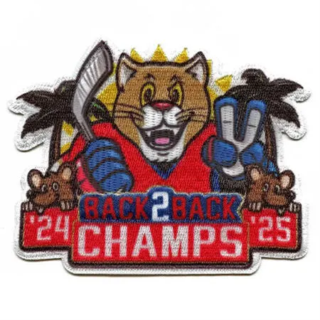2025 Florida Florida Panthers Back to Back Champions Mascot Hockey Patch