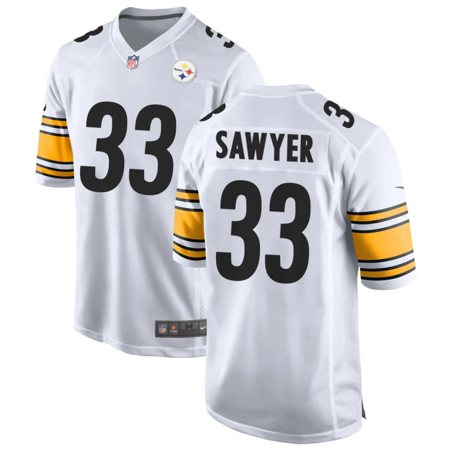 Youth Pittsburgh Steelers #33 Jack Sawyer Nike White Limited Jersey