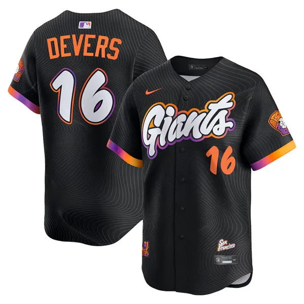 Youth San Francisco Giants #16 Rafael Devers Nike Anthracite 2025 City Connect 2.0 Limited Jersey