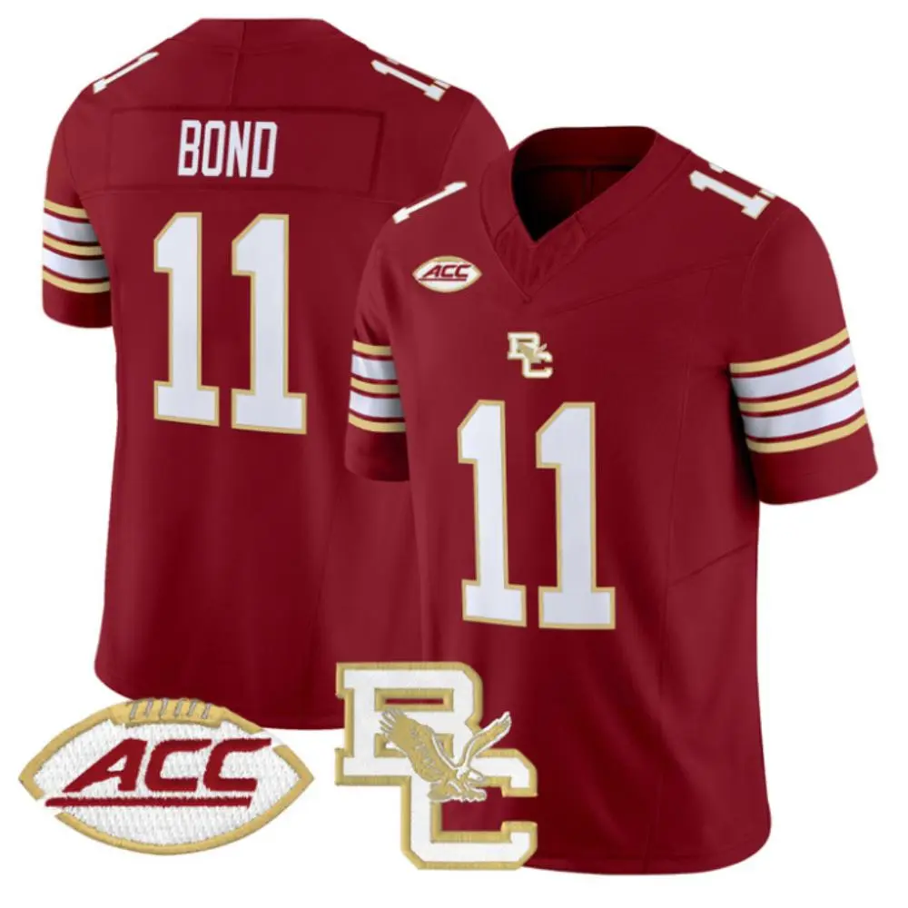 Boston College Eagles #11 Lewis Bond New Balance 2025 Maroon Football Game Jersey
