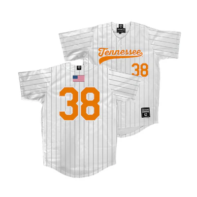 Tennessee Volunteers #38 Brooks Wright Nike 2025 White Pinstripe Baseball Game Jersey