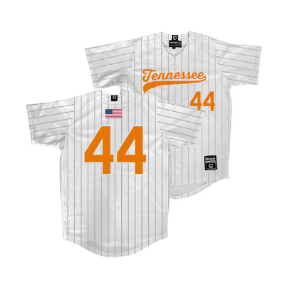 Tennessee Volunteers #44 Nic Abraham Nike 2025 White Pinstripe Baseball Game Jersey