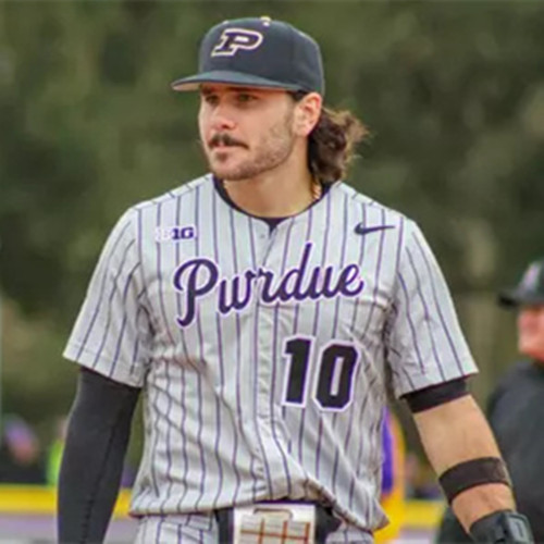 Purdue Boilermakers #10 Logan Sutter Gray Pinstripe College Baseball Game Jersey