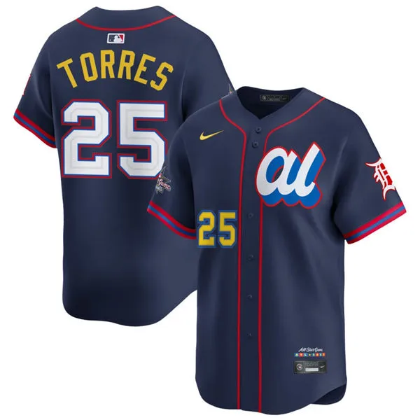 Detroit Tigers #25 Gleyber Torres 2025 All-Star American League Limited Player Jersey Navy
