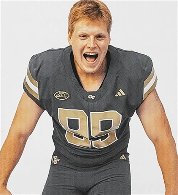 Georgia Tech Yellow Jackets #89 Chris Elko Adidas 2025 Gray Football Game Jersey