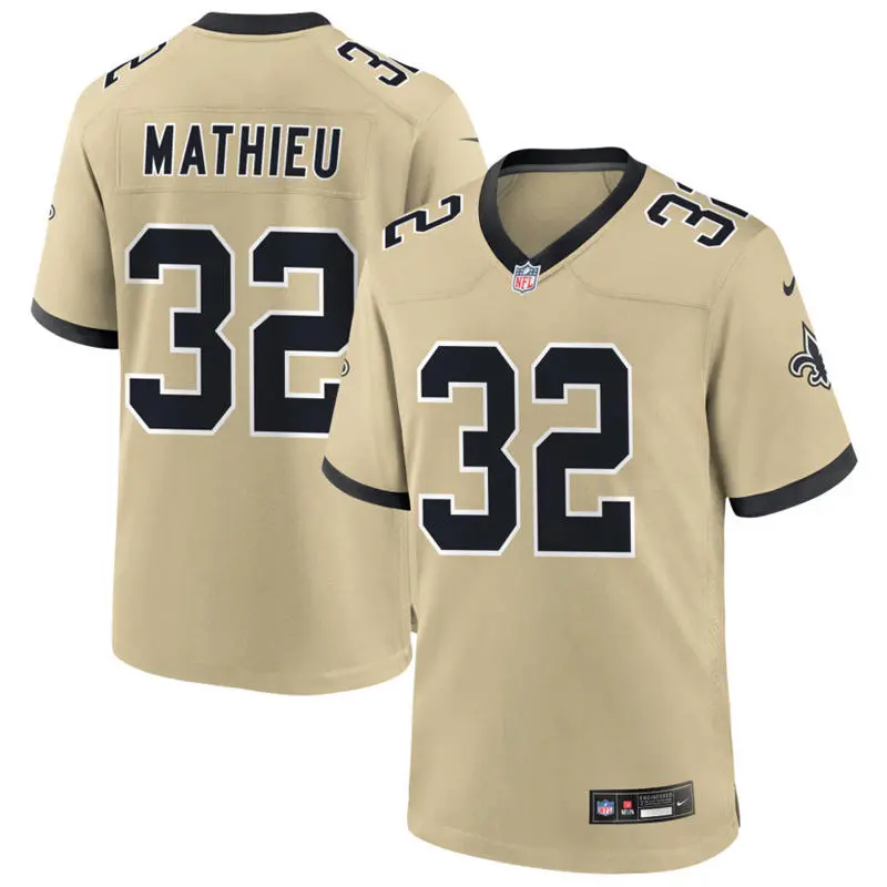 Youth New Orleans Saints #32 Tyrann Mathieu Nike Gold Gameday Golds Alternate F.U.S.E. Limited Jersey
