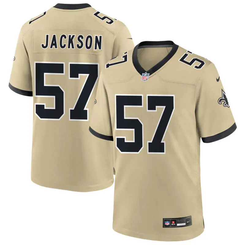 Youth New Orleans Saints Retired Player #57 Rickey Jackson Nike Gold Gameday Golds Alternate F.U.S.E. Limited Jersey