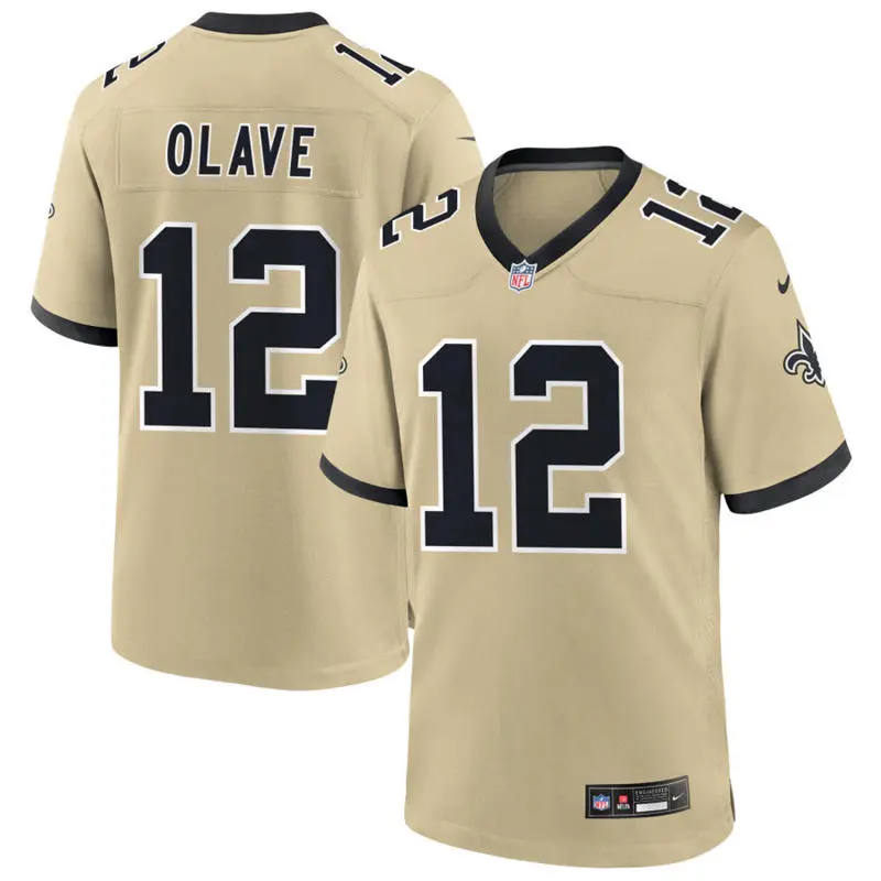 Youth New Orleans Saints #12 Chris Olave Nike Gold Gameday Golds Alternate F.U.S.E. Limited Jersey