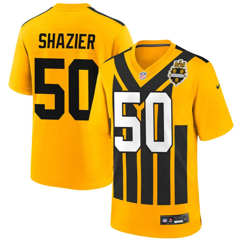 Youth Pittsburgh Steelers Retired Player #50 Ryan Shazier Nike Gold Alternate 1933 Throwback Game Jersey