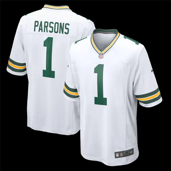 Youth Green Bay Packers #1 Micah Parsons Nike White Limited Jersey