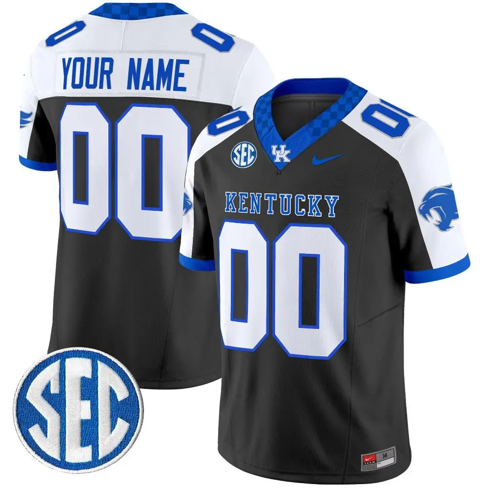 Kentucky Wildcats Custom Black White Gratitude Limited Football Jersey