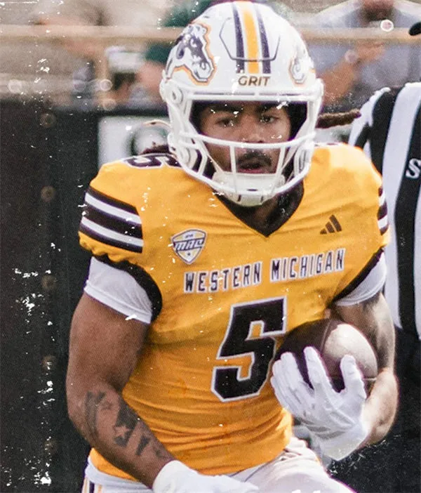 Western Michigan Broncos #5 Devin Miles 2025 Gold Football Game Jersey