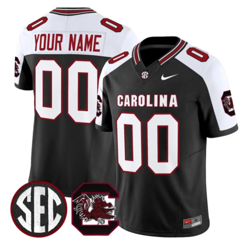 South Carolina Gamecocks Custom Black White Gratitude Throwback Football Limited Jersey