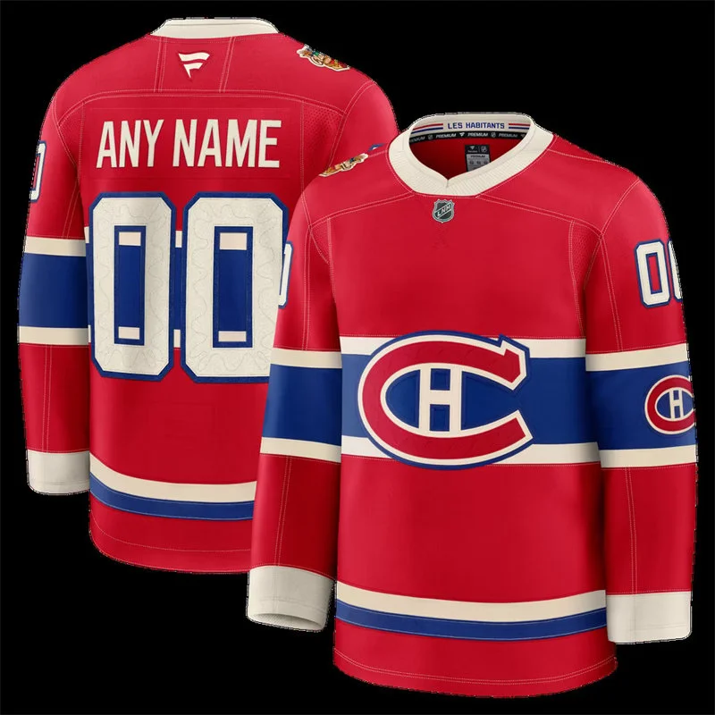Montreal Canadiens Custom Fanatics Red 2026 NHL Heritage Classic Premium Jersey