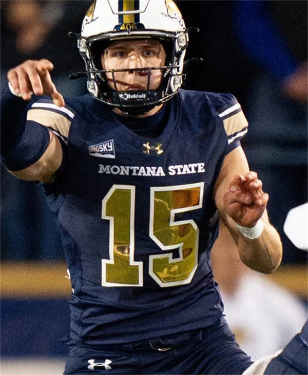 Montana State Bobcats #15 Patrick Duchien Navy Gold Football Game Jersey